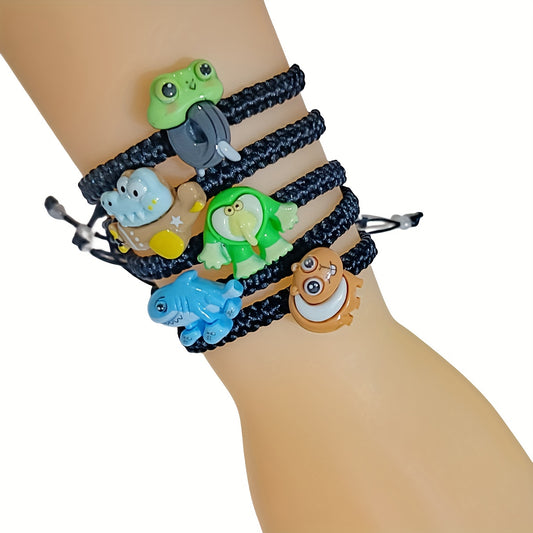 5 Bracelets Tressés Brainrot – Figurines Tralalero à Collectionner