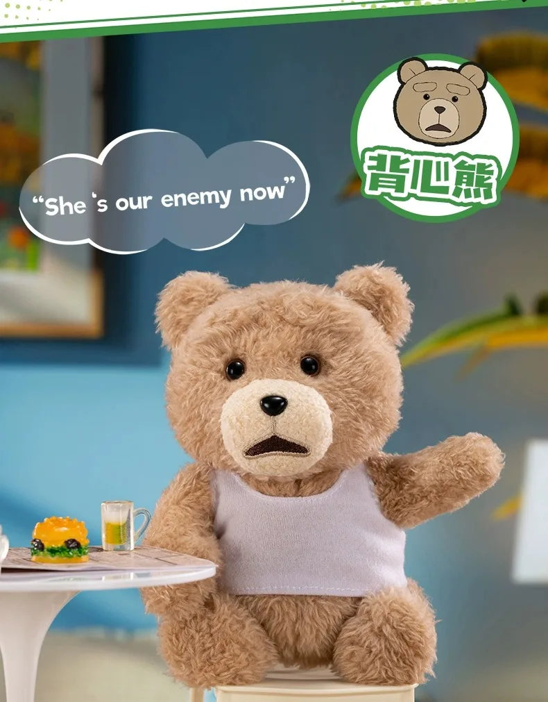 MINISO Peluche Surprise Ted2 Teddy Bear avec Boîte Mystère Mobile