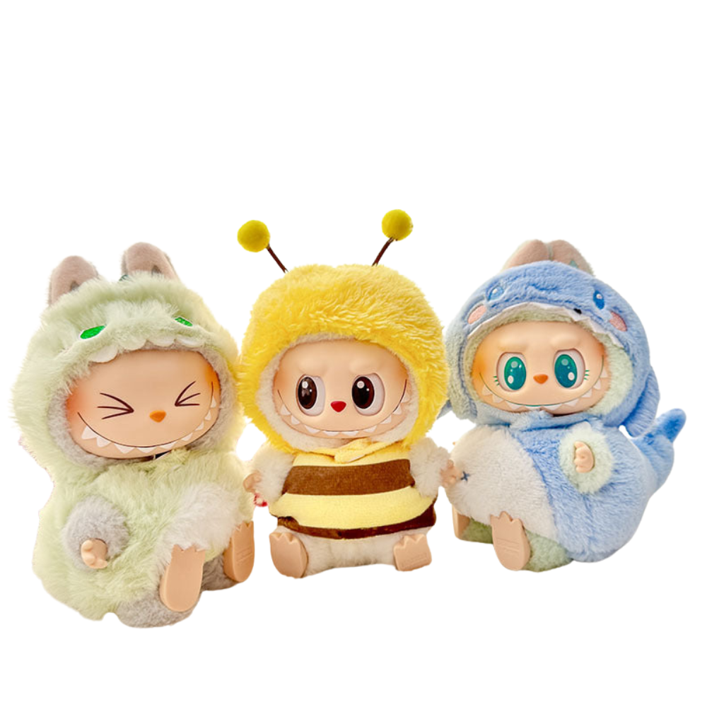 Clothes for Labubu Generations 1 & 2: Mario, Shark, Teletubbies (outfits only)