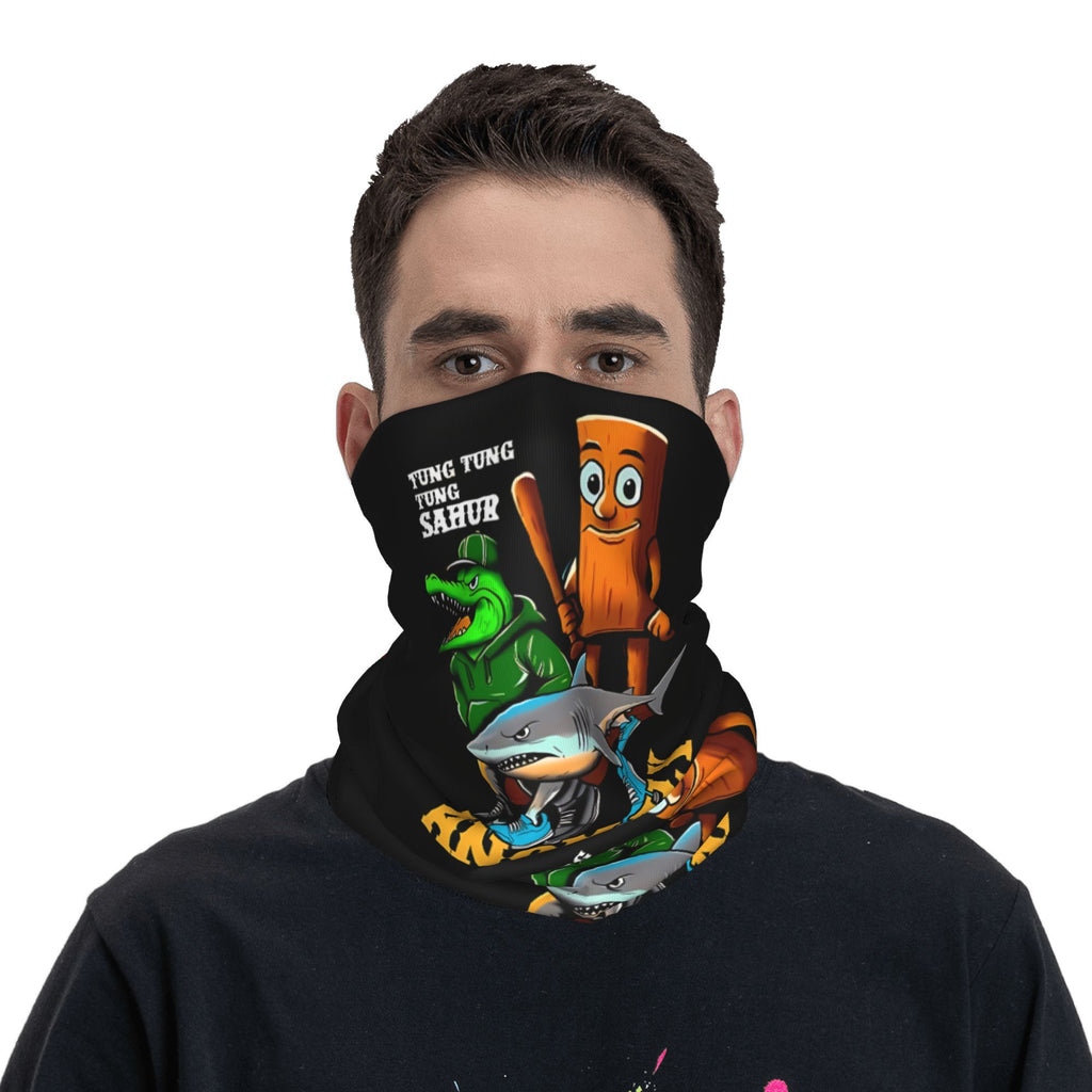 Italienische Schal-Maske mit Hirnfäule-Motiv – Humorvolles Accessoire aus der Popkultur
