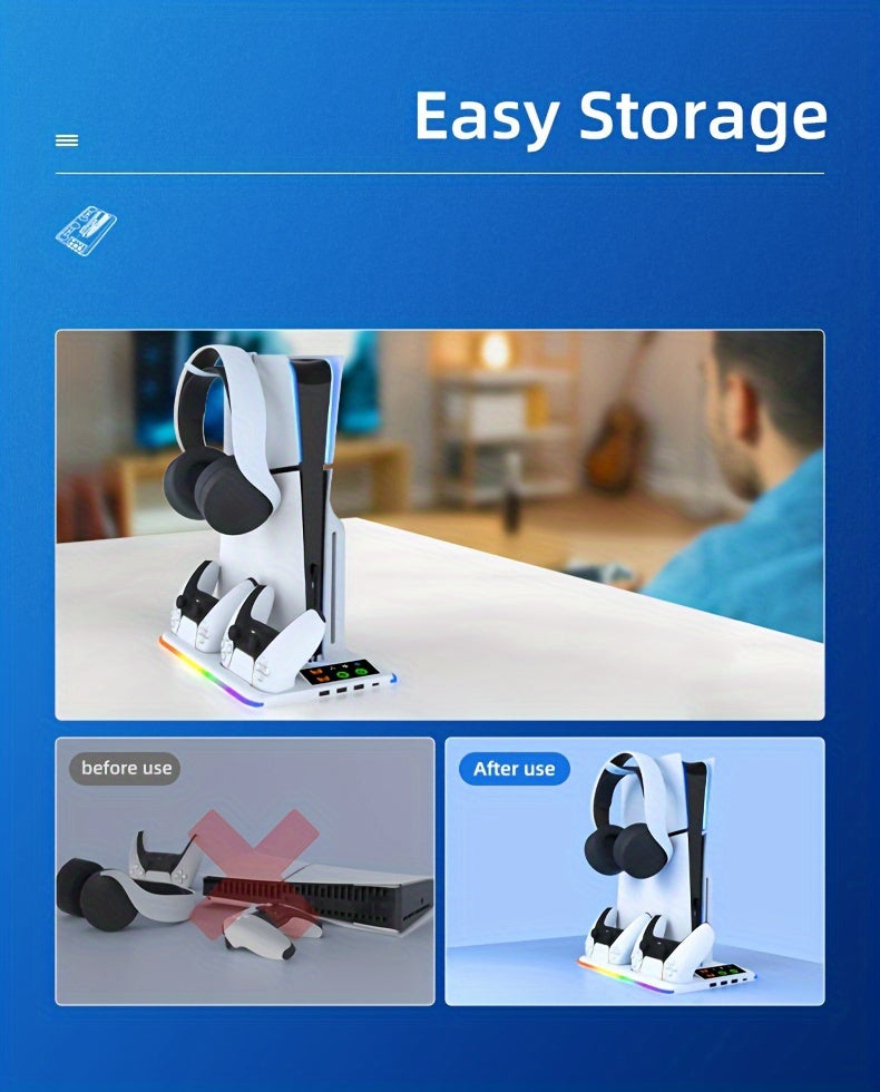 CoolBase – PS5-Kühlstation mit Doppelladegerät und RGB-LED