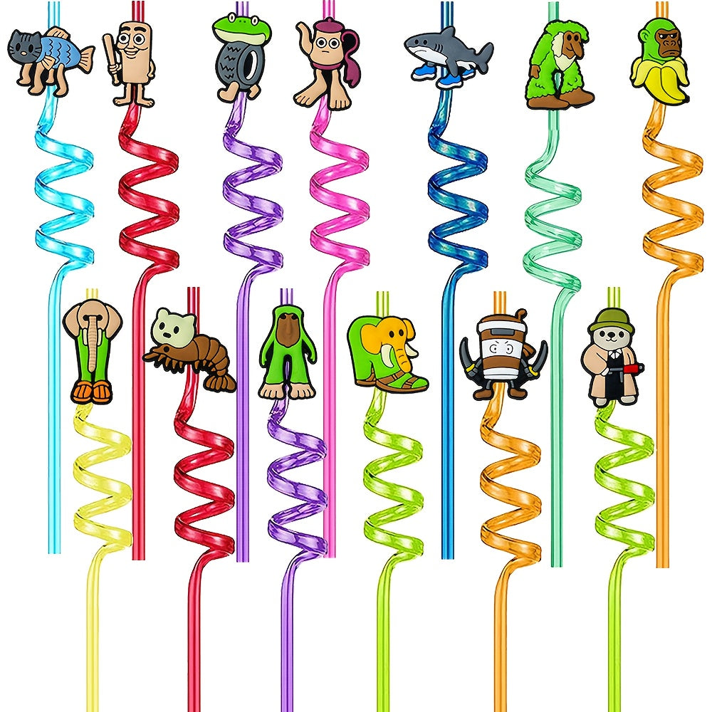 Set 13/26 Attaches Déco pour Pailles – Thème Brainrot Sahur & Tralalero