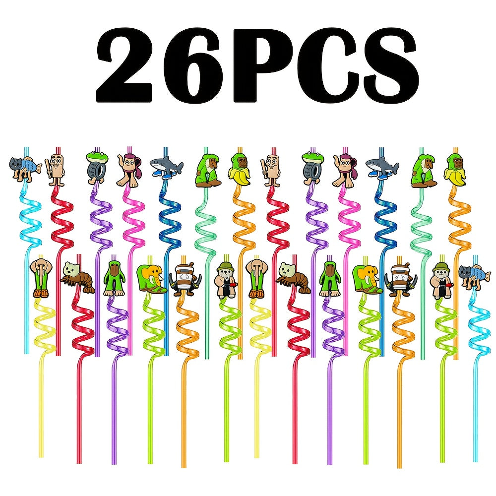 Set mit 13/26 dekorativen Strohhalmclips – Brainrot Sahur &amp; Tralalero Thema