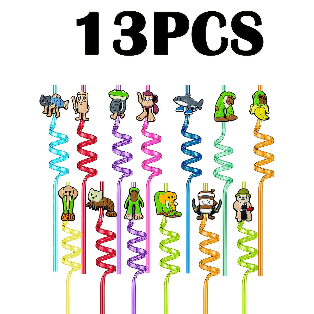 Set 13/26 Attaches Déco pour Pailles – Thème Brainrot Sahur & Tralalero