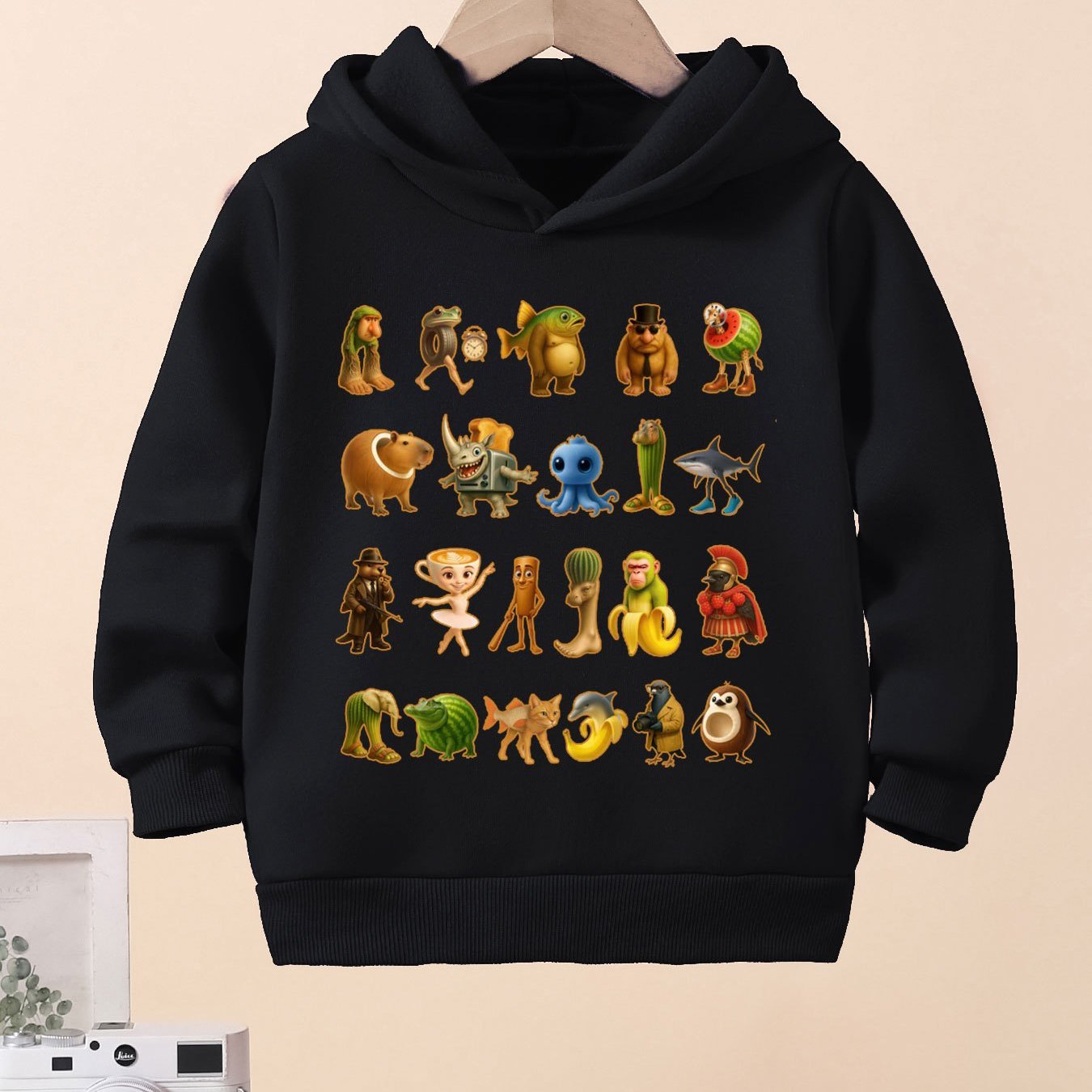 Sweat à Capuche Enfant Brainrot – Italian Brainrotm– Confort Stretch 3 à 10 Ans