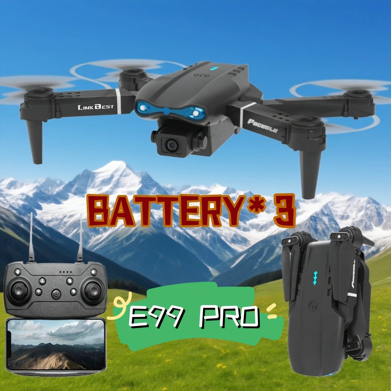SkyE99 Pro – Drone pliable à double caméra HD