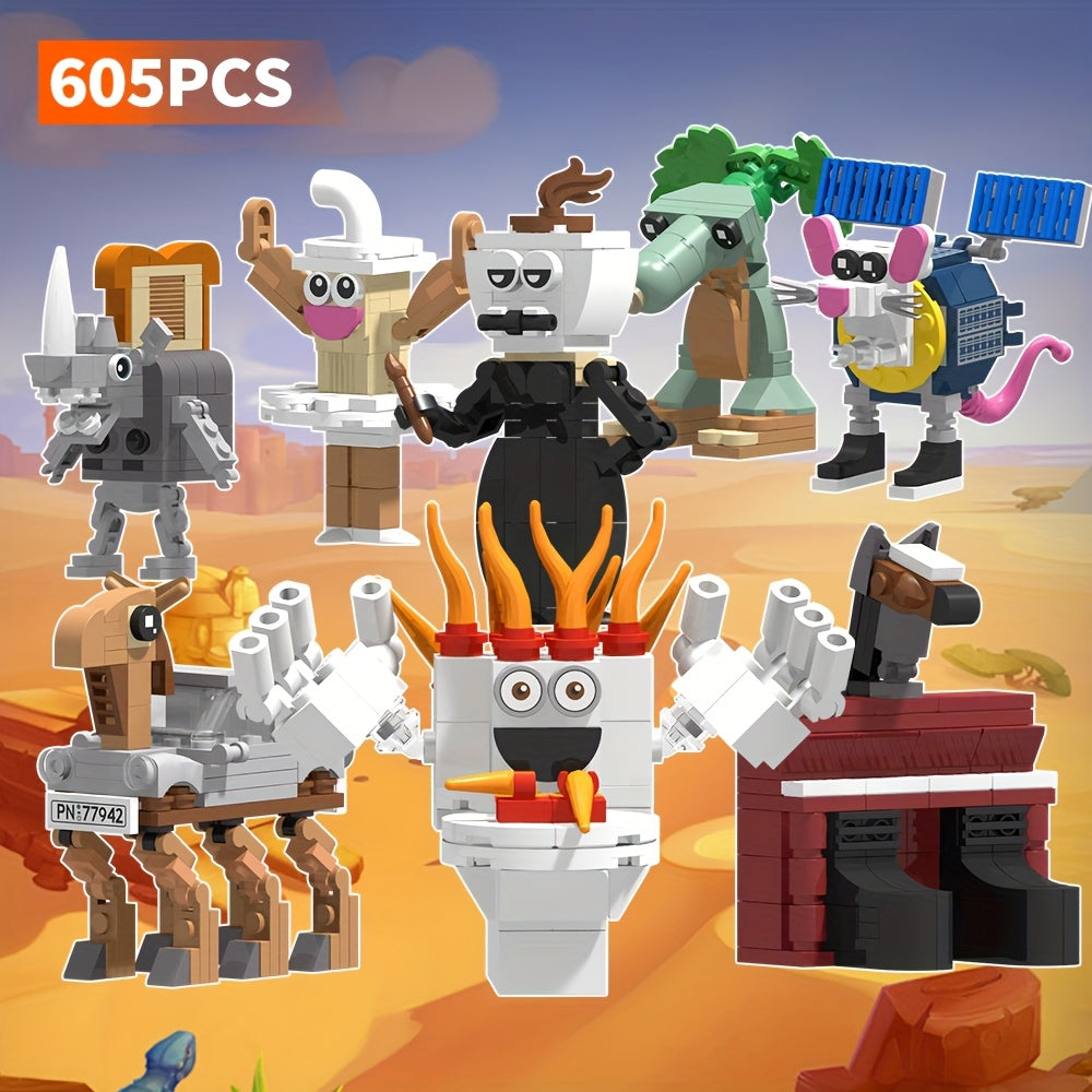 Set 605 Brainrot Building Blocks – Animals, Machines &amp; Abstract Characters Sahur