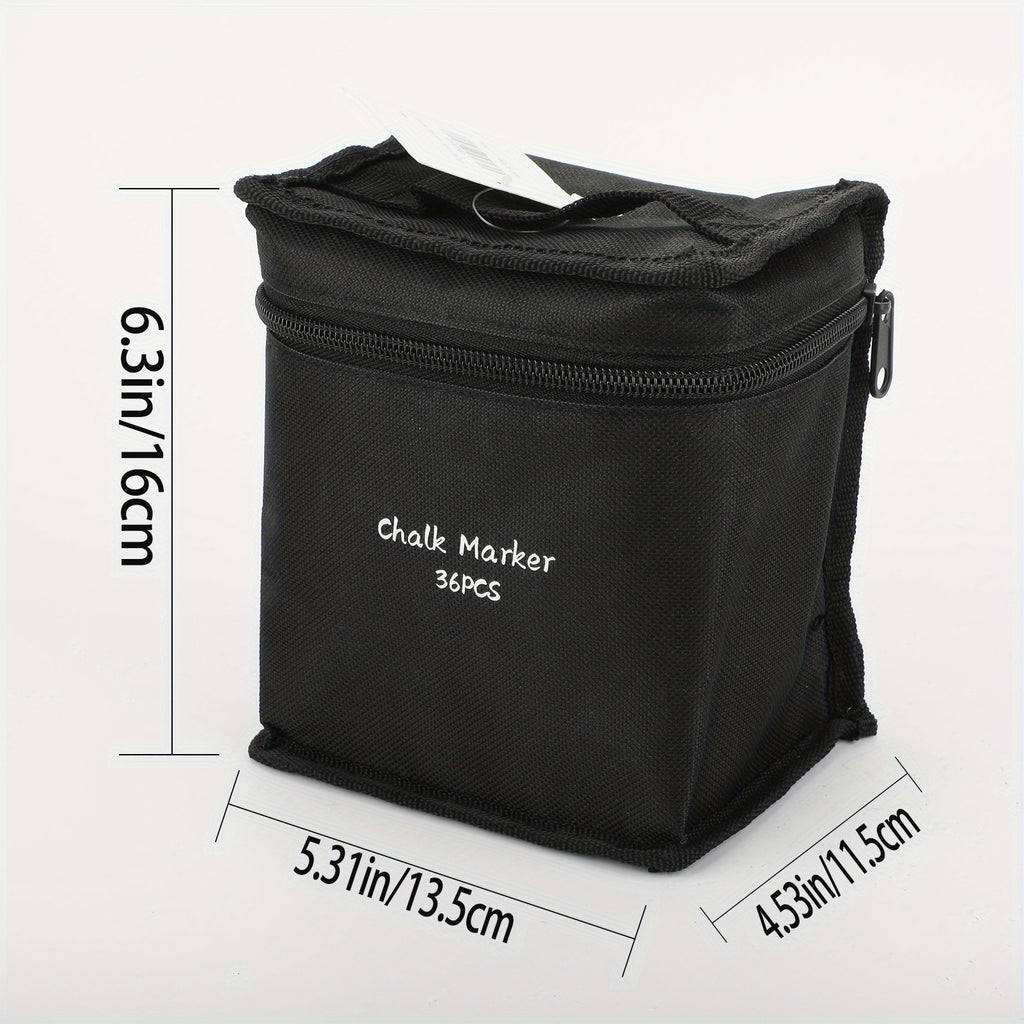 36 Marqueurs Craie Effaçables à l’Eau – Pointes Réversibles Biseautée/Ronde – Pour Tableau, Vitre, Miroir – Encre Lavable