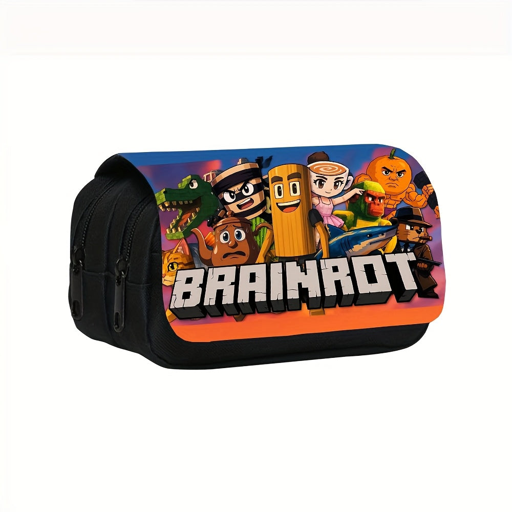 Trousse Brainrot Stylée – Grand Format à 2 Couches pour Stylos, Marqueurs