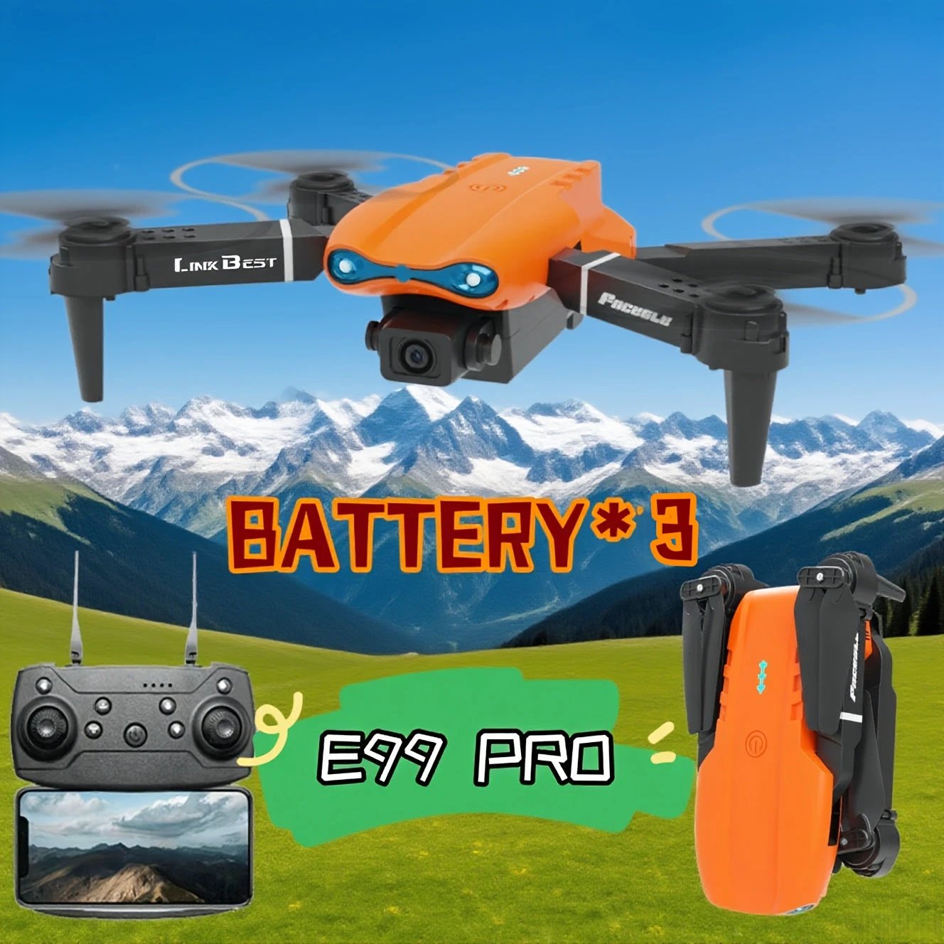 SkyE99 Pro – Drone pliable à double caméra HD