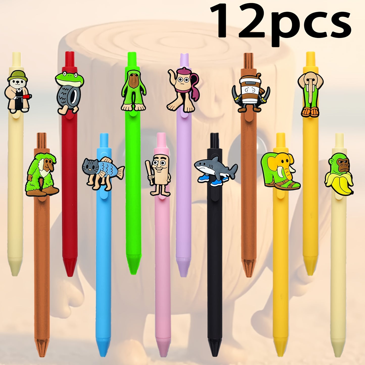 "Set 12 Figurines & Stylos Brainrot – Tung Sahur x Tralalero