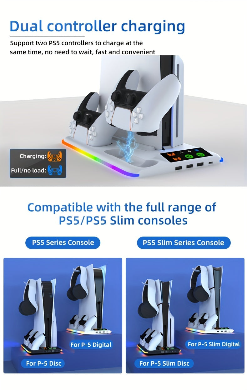 CoolBase – PS5-Kühlstation mit Doppelladegerät und RGB-LED