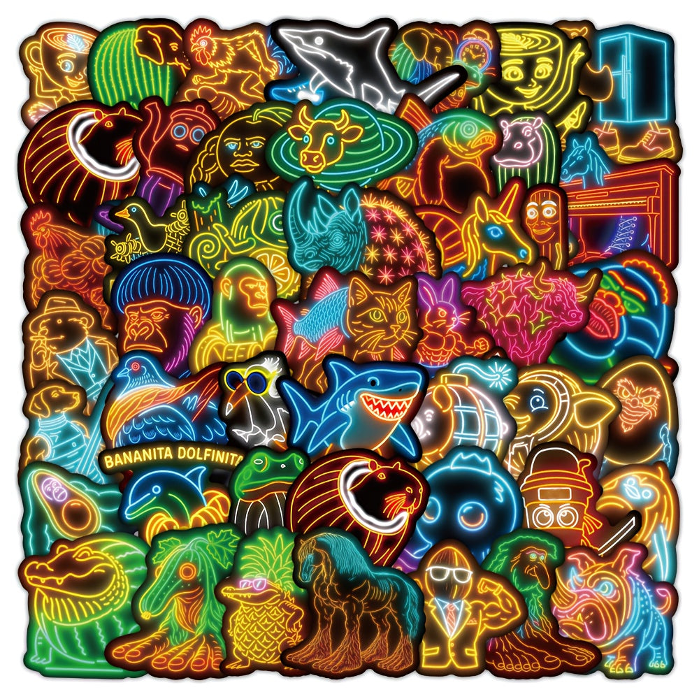Cartoon-Sticker, 50 oder 250 Stück – Italienischer Brainrot-Neon-Effekt – Roblox