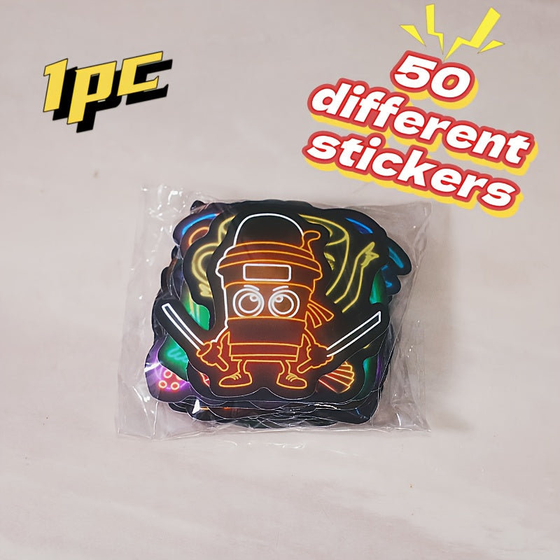 Cartoon-Sticker, 50 oder 250 Stück – Italienischer Brainrot-Neon-Effekt – Roblox