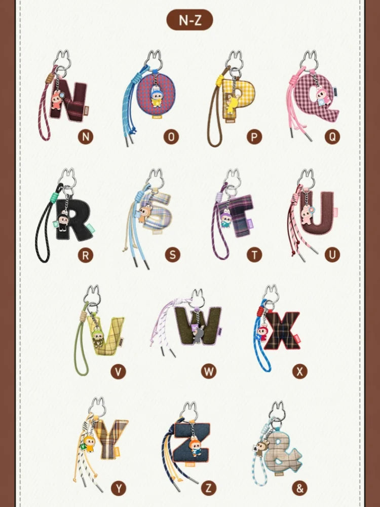 POPMART les monstres broche pour amour série lettre pendentif boîte aveugle devinez sac boîte mystère jouets poupée Anime Figure ornements cadeau