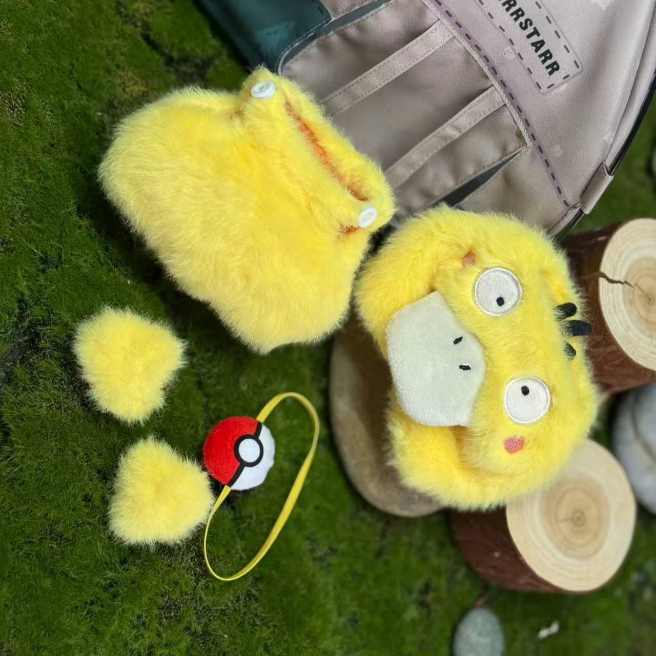 Kawaii Labubu Poupée Peluche Tenue Avec Sac À Dos Psycanard Slowpoke Charmander