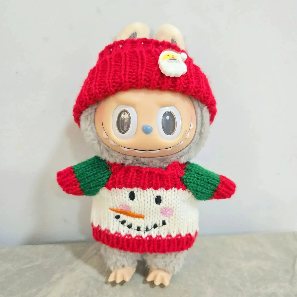 Labubu Vêtements de Poupée 15-17 cm Chapeau Noël Écharpe