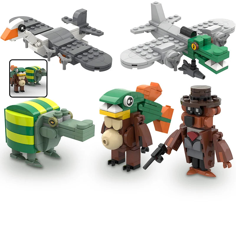 MOC – Italian brain bricks, Tung Tung Sahur figurines, Tralalero Tralala building blocks, toys for boys, birthday gifts