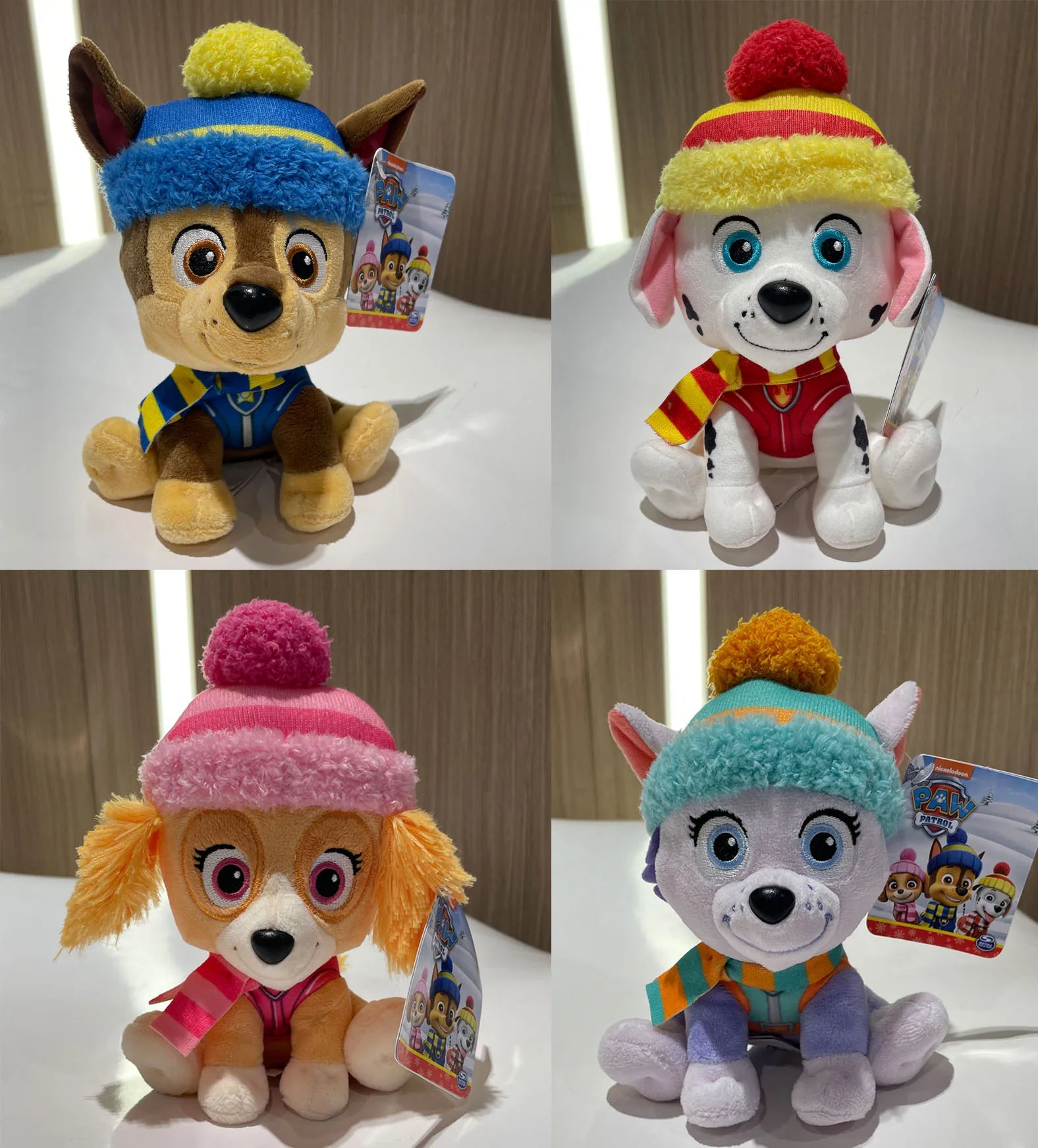 Original PAW Patrol Holiday Style Skye Chase Everest in scarf and hat. Officially licensed plush toy for ages 1 and up. 6 inches (15.2 cm).