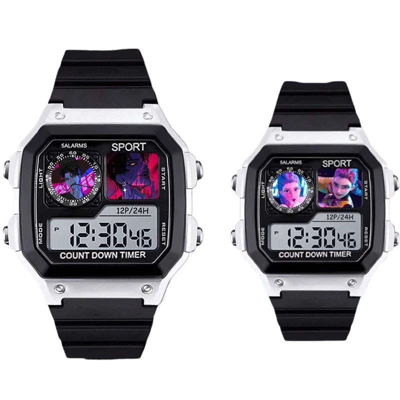 KPop Demon Hunters Montre Numérique LED Bracelet Silicone Anime