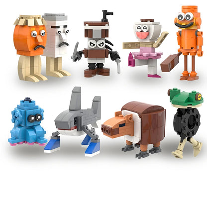 MOC – Italian brain bricks, Tung Tung Sahur figurines, Tralalero Tralala building blocks, toys for boys, birthday gifts