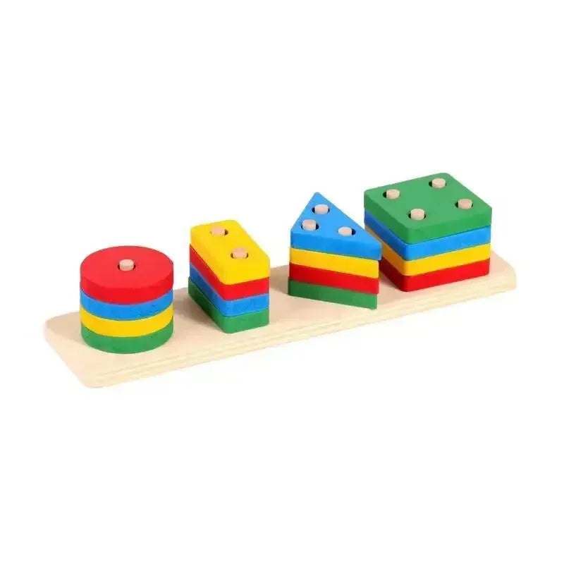 Jeu Montessori Bois Puzzle Couleurs Et Formes Bébé Édition Limitée Élégante Collection Bois Durable by Mon Labubu