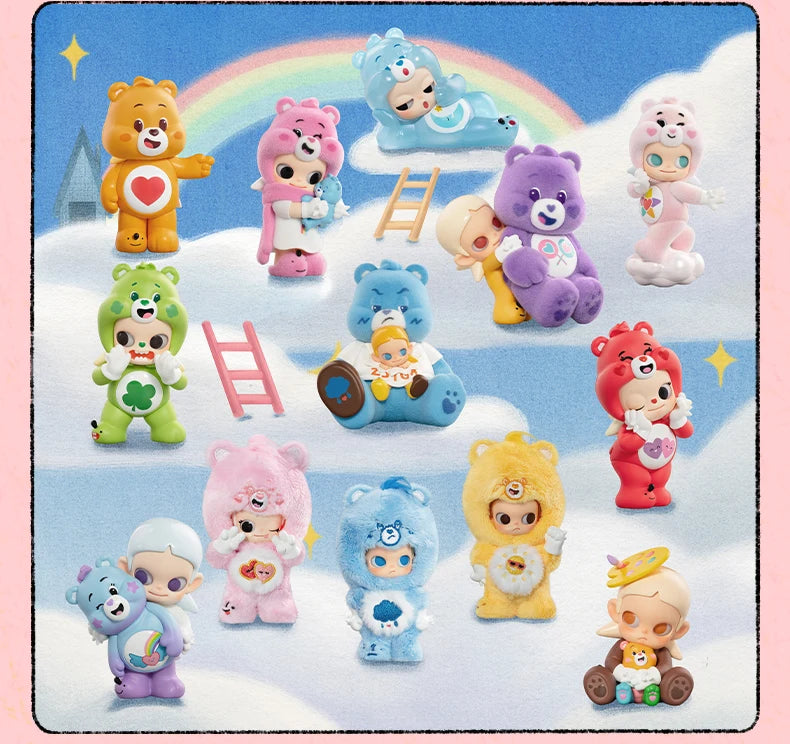 POPMART CareBears x Zsiga série boîte aveugle devinez sac décoration de bureau modèle mignon cadeau fille sac aveugle jouets Figure d'anime