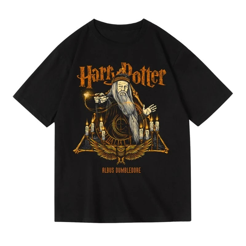Super tendance marque Harry Potter marchandise pur coton coupe ample Plus T-shirt court à manches mi-longues pour hommes et femmes été