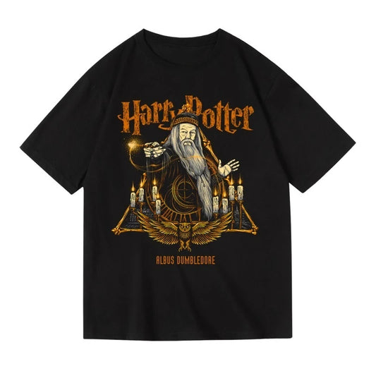 Super tendance marque Harry Potter marchandise pur coton coupe ample Plus T-shirt court à manches mi-longues pour hommes et femmes été