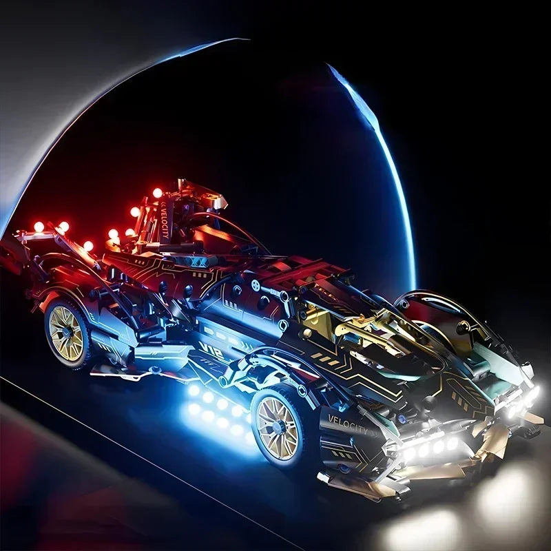 XMWL Roadster RC Tech Racer 1:14 Édition Limitée V12 Noire Briques Auto Bloquantes Collection by Mon Labubu