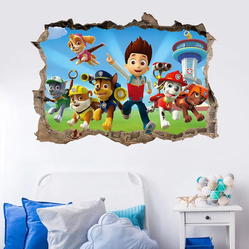 Paw Patrol Wall Stickers for Home Decoration, Cute Decals, Anime Skye Chase, Decorated Graffiti, Birthday Gifts for Boys and Girls