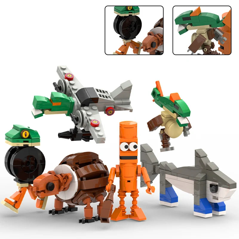 MOC – Italian brain bricks, Tung Tung Sahur figurines, Tralalero Tralala building blocks, toys for boys, birthday gifts