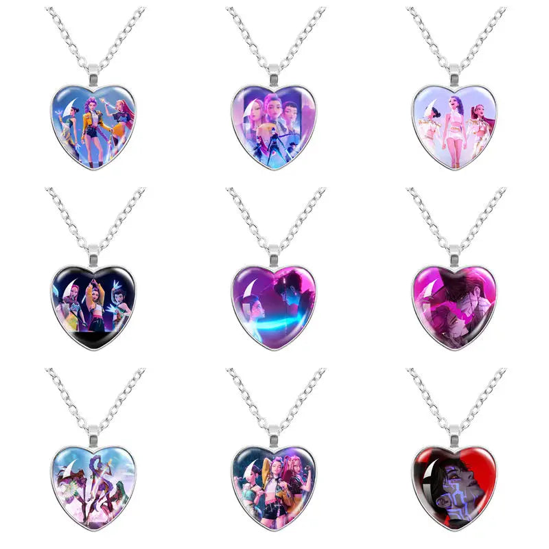 Collier Métal Coeur Démon Pendentif H Couple Kpop Idol