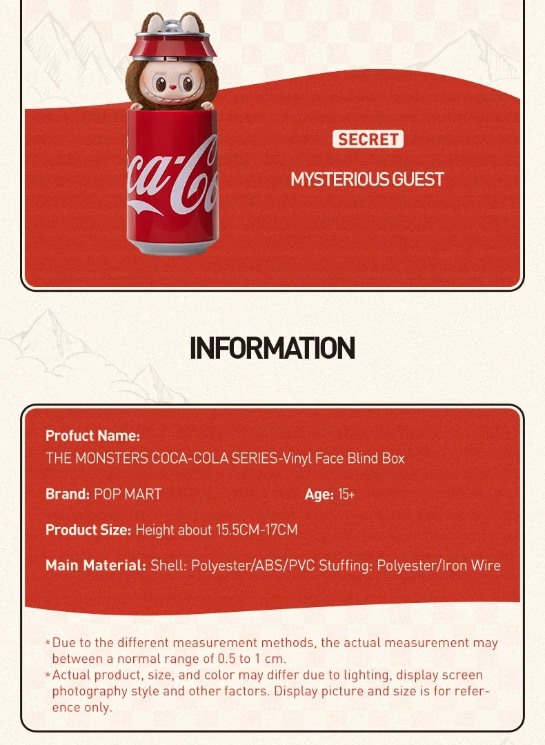 POP MART - Labubu Coca Cola Plüsch-Schlüsselanhänger Blindbox (Ihre Wahl oder zufällig)
