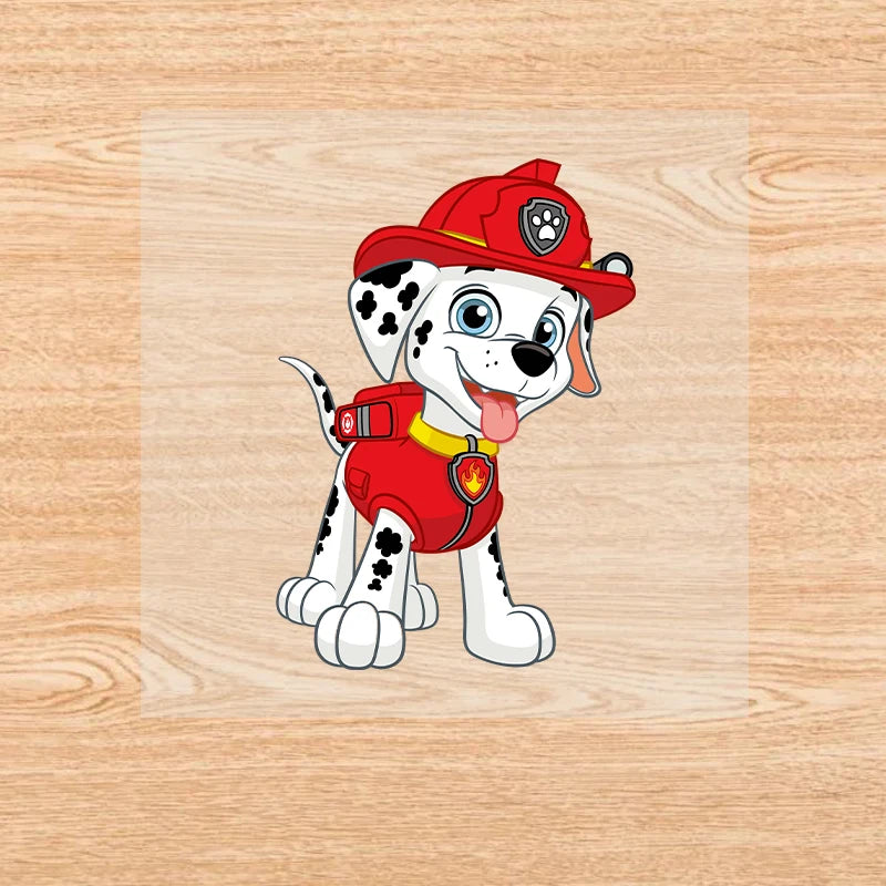 PAW Patrol - Cute Cartoon Clothing Stickers, Iron-on Patches, Kawaii Anime Heat Transfer Stickers, Cool DIY Gift, Holiday Party