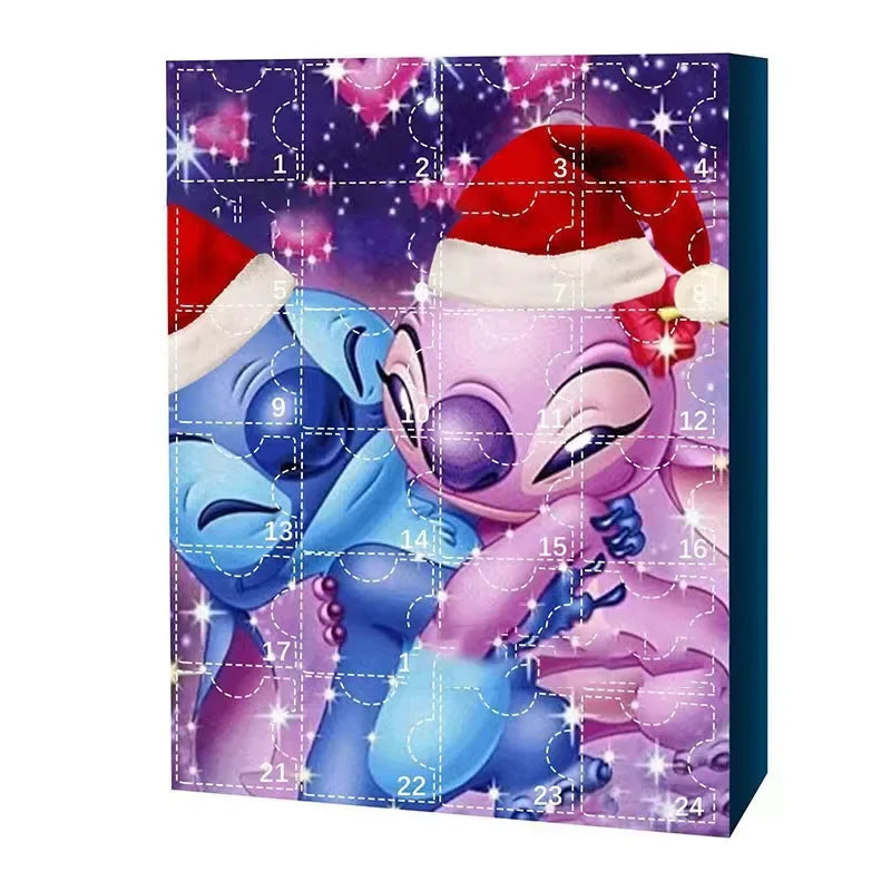 MINISO Calendrier de l’Avent Stitch – 24 Figurines Cartoon Surprise, Édition Noël