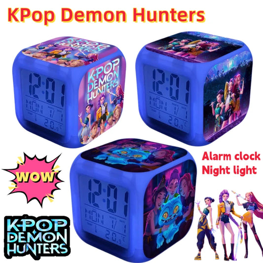 Nouveau KPop chasseurs de démons Mira Jinu Zoey dessin animé mignon réveil étudiant chevet veilleuse horloge électronique ornement décoratif