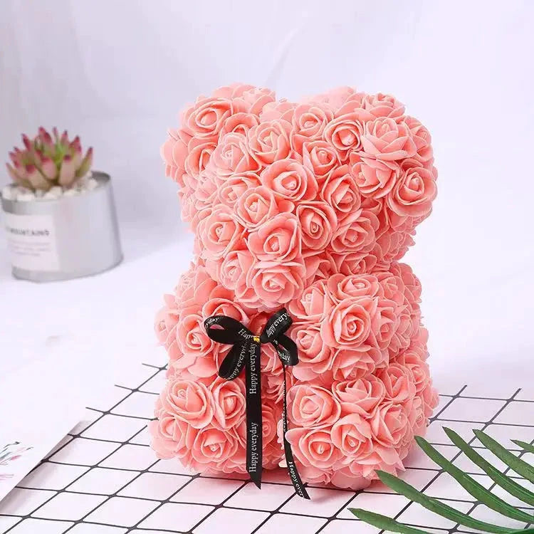Rose Bear – Ours en Roses Artificielles en Mousse
