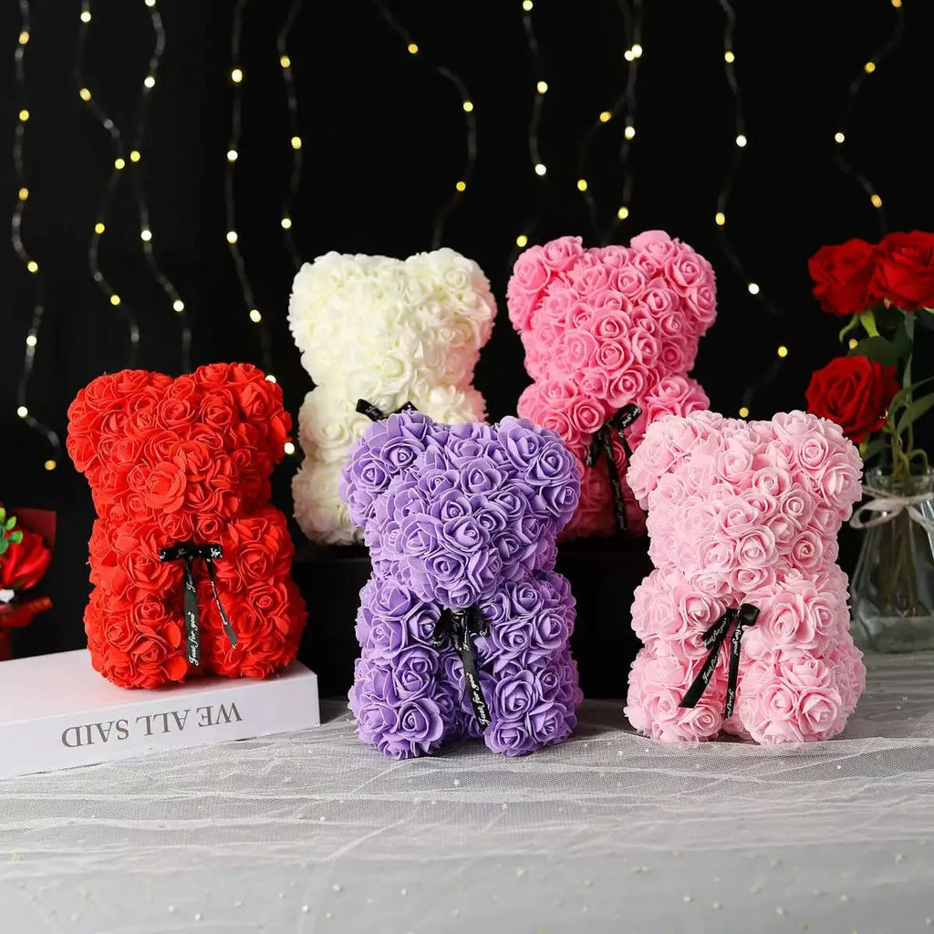 Rose Bear – Ours en Roses Artificielles en Mousse