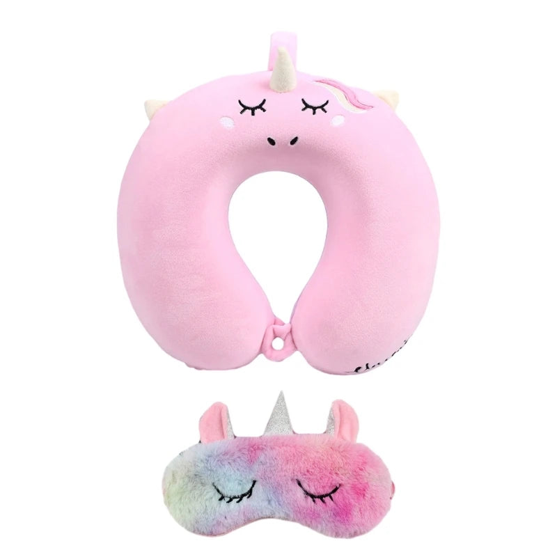 Oreiller avec masque pour les yeux, coussin tête cou, licorne, vol d'affaires, livraison directe