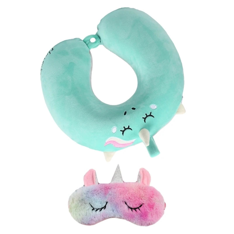 Oreiller Cervical À Mémoire De Forme Avec Masque Yeux Licorne