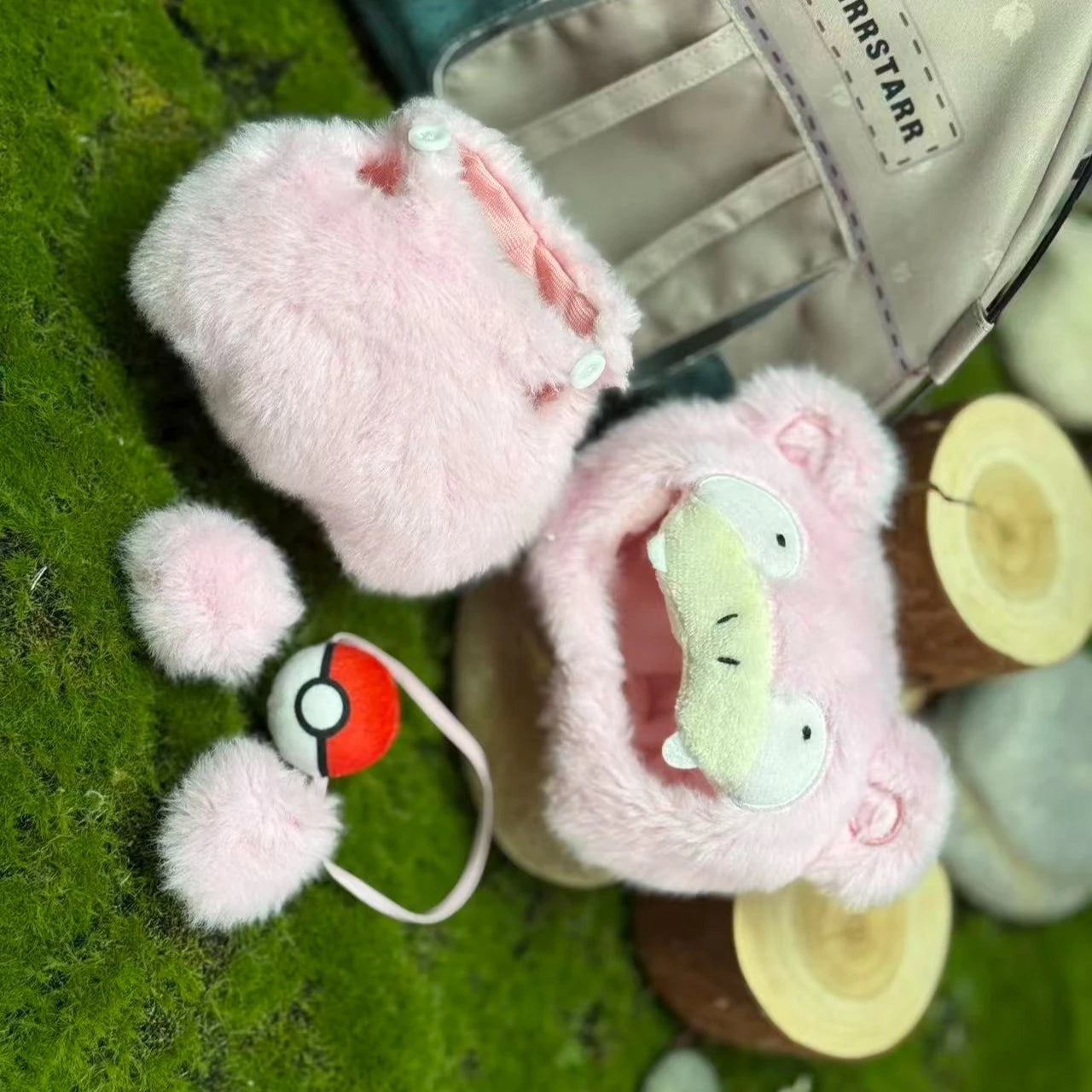 Kawaii Labubu Poupée Peluche Tenue Avec Sac À Dos Psycanard Slowpoke Charmander