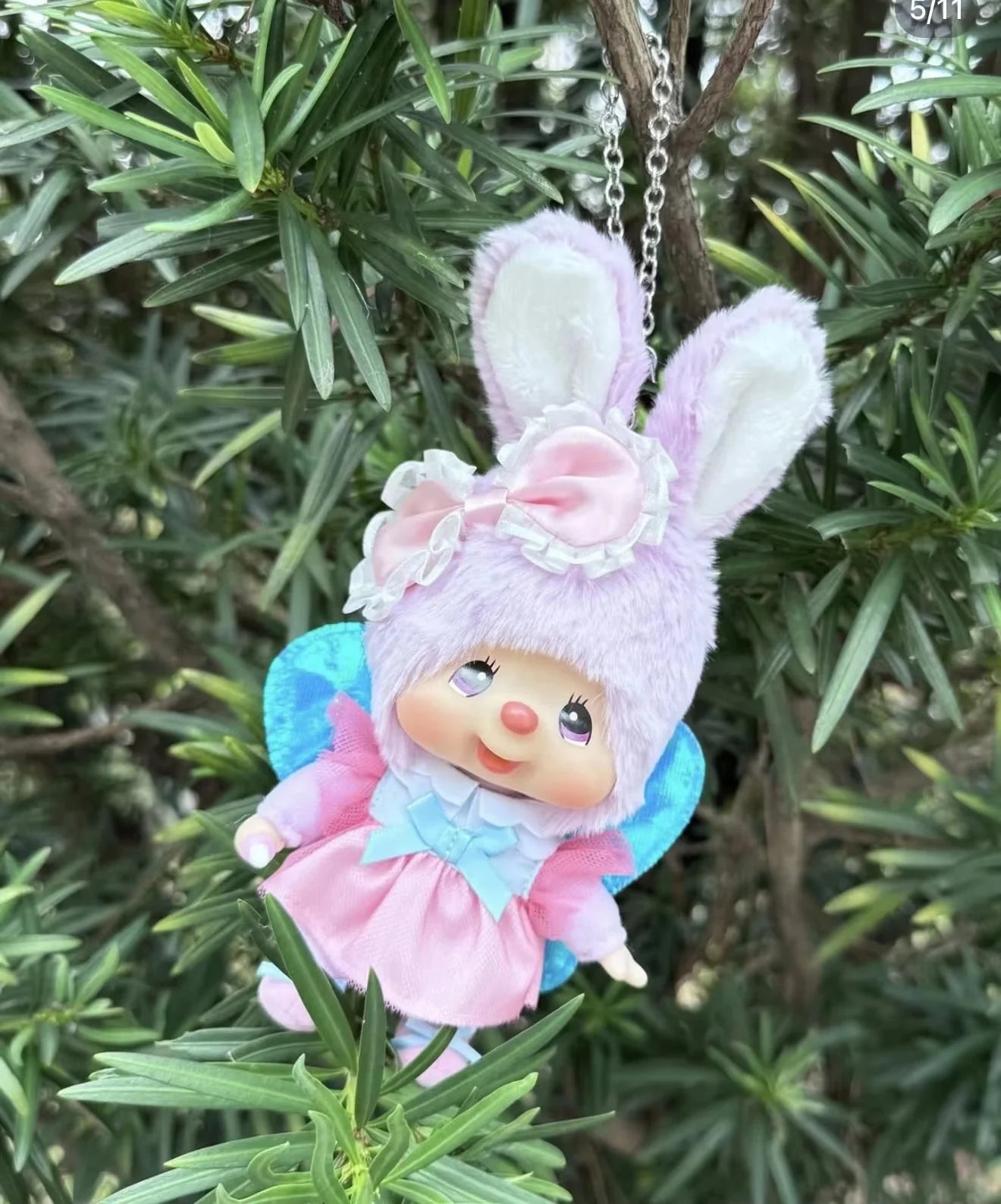 Porte-clés Monchhichi Secret Garden – Poupée Kawaii en Peluche