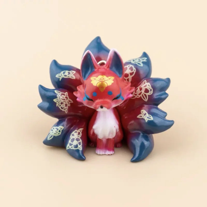 Figurine Renard à Neuf Queues Flower Bud – Série Four Seasons