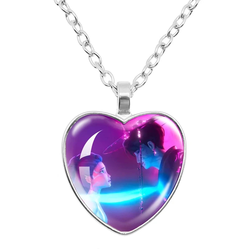 Collier Métal Coeur Démon Pendentif H Couple Kpop Idol