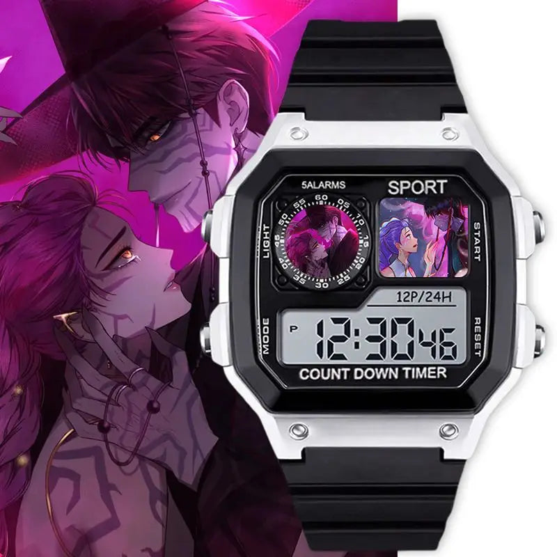 KPop Demon Hunters Montre Numérique LED Bracelet Silicone Anime