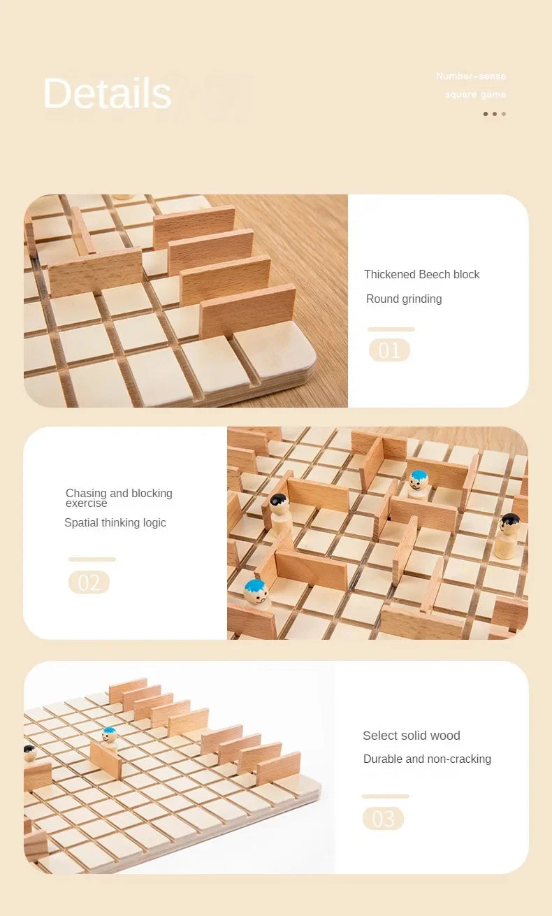 Jeu de Société Éducatif en Bois Montessori Édition Limitée Pour 2 À 4 Joueurs et Familles by Mon Labubu