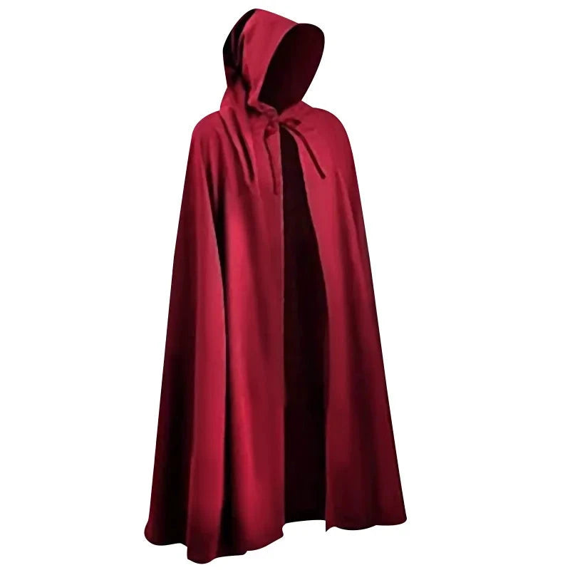 Medieval hooded cape costume – Black and red