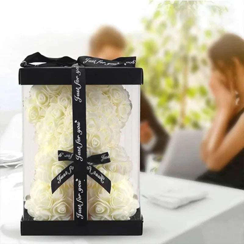 Rose Bear – Ours en Roses Artificielles en Mousse