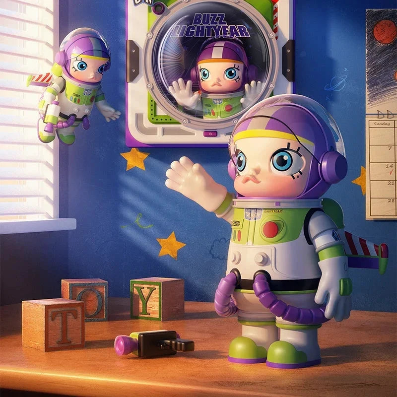 POP MART MEGA SPACE MOLLY 400% BUZZ LIGHTYEAR Serie Überraschungsbox Original Blind Box Guess Toys Beutel Ornament Figuren Heimdeko